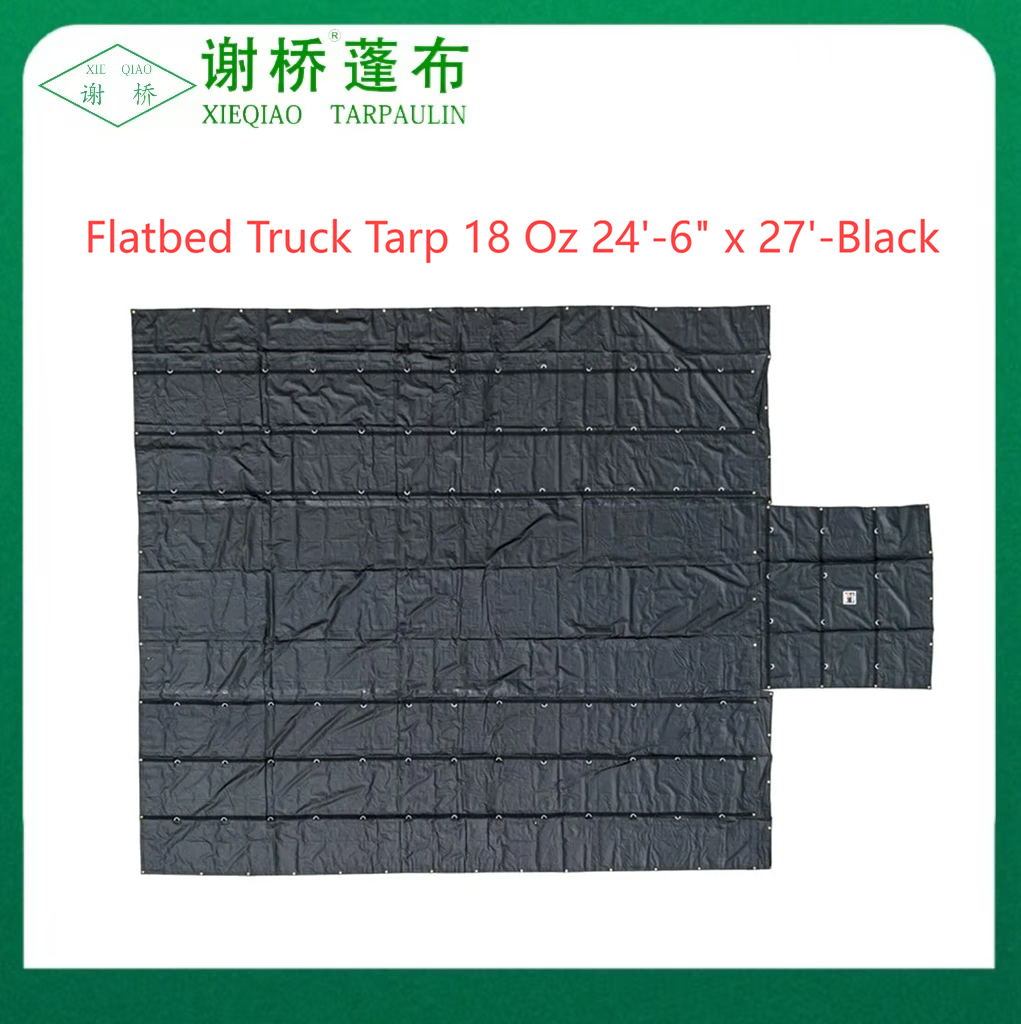 18oz litteä kuorma-auto tarp 24 "-6" "x27" (8 "pudotus) -kusta